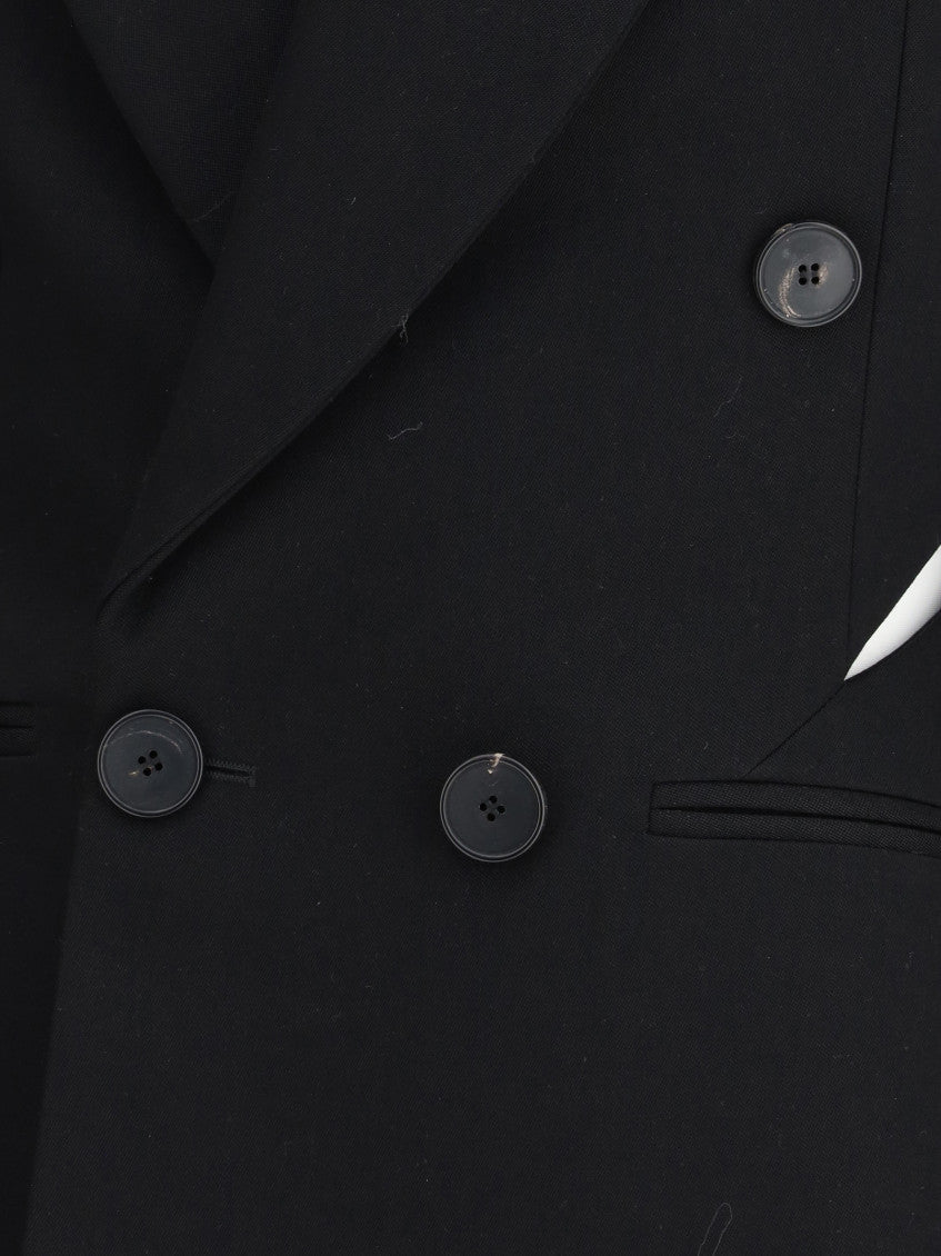 Black Peaked Lapel Blazer 3