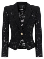 Black Peaked Lapel Blazer 1