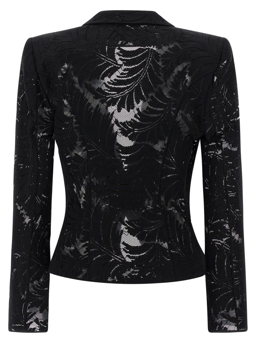 Black Peaked Lapel Blazer 2