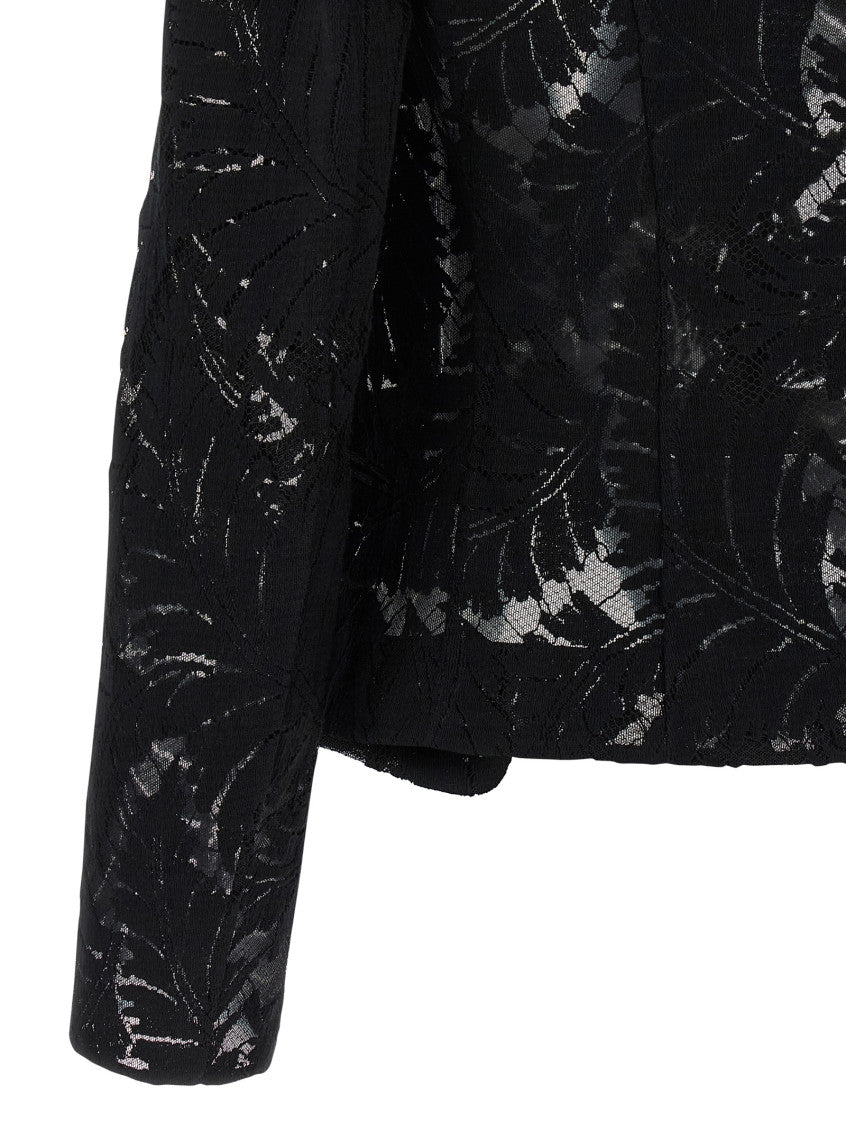 Black Peaked Lapel Blazer 4