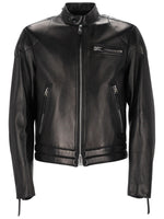 Black Solid Leather Jacket 1