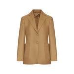 Beige Notched Lapel Blazer 1