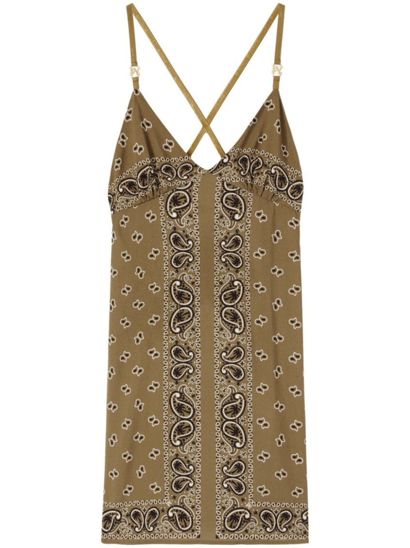 Brown V-neck Slip Dress 1