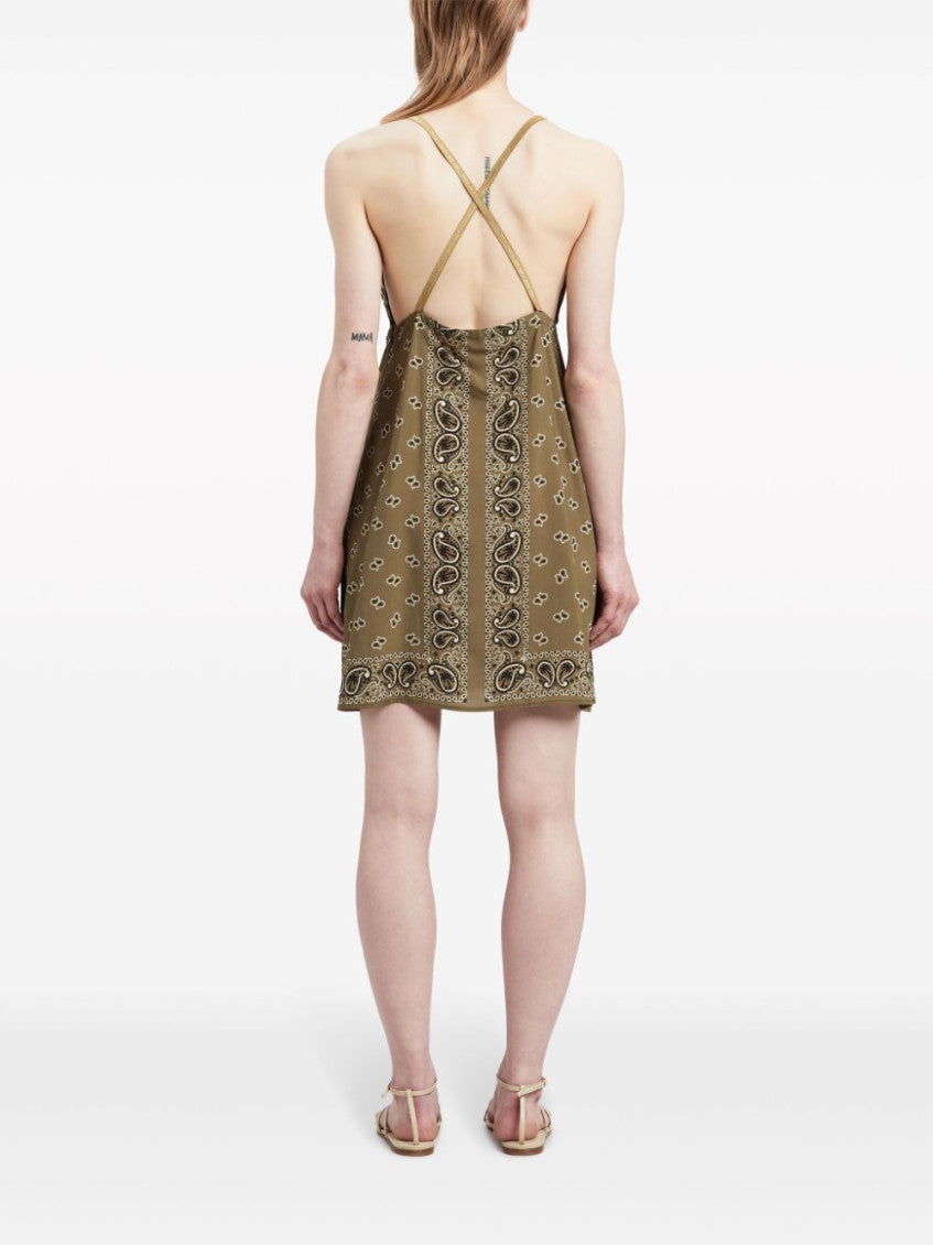 Brown V-neck Slip Dress 3