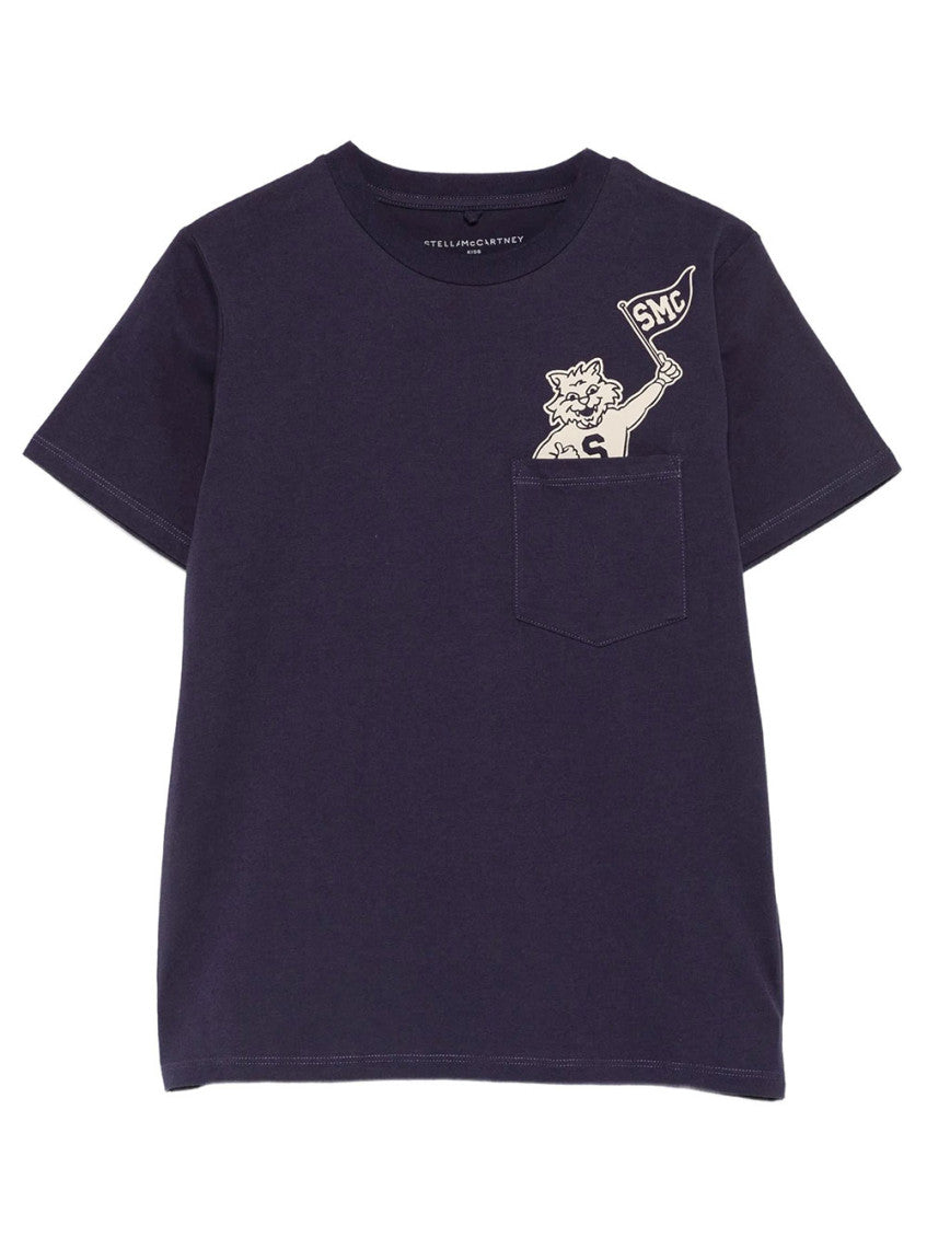 Kids Navy Blue  Graphic T-Shirt 1