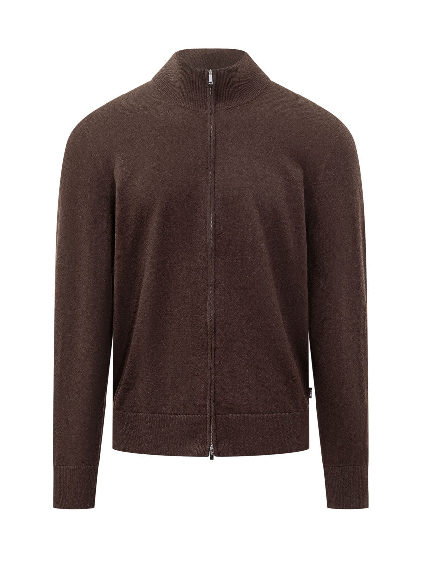 Brown Zip-Up Cardigan 1