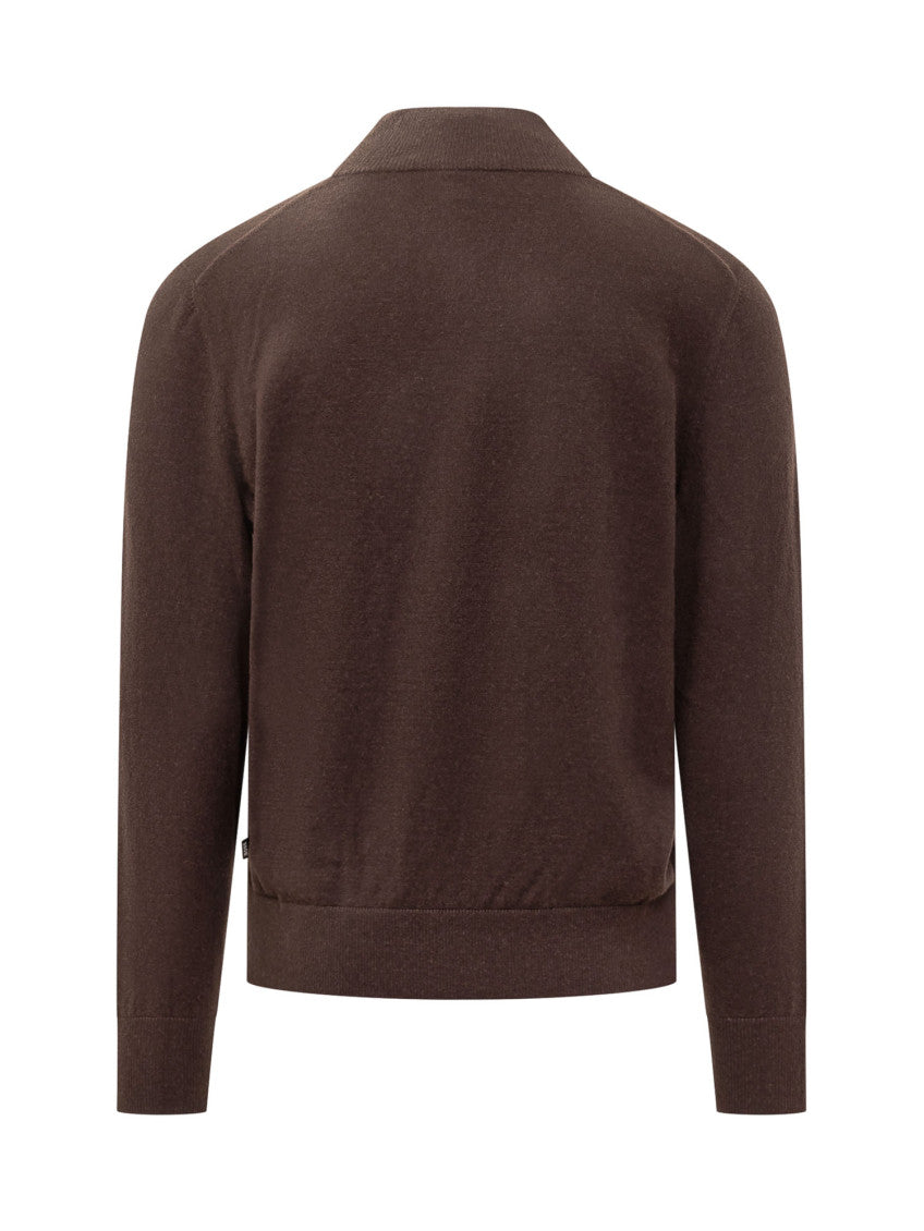 Brown Zip-Up Cardigan 2