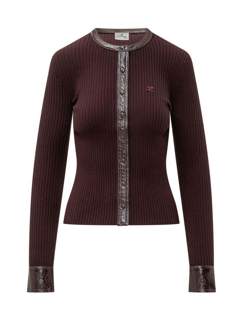Maroon Crew Neck Cardigan 1