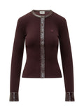 Maroon Crew Neck Cardigan 1