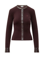 Maroon Crew Neck Cardigan 1