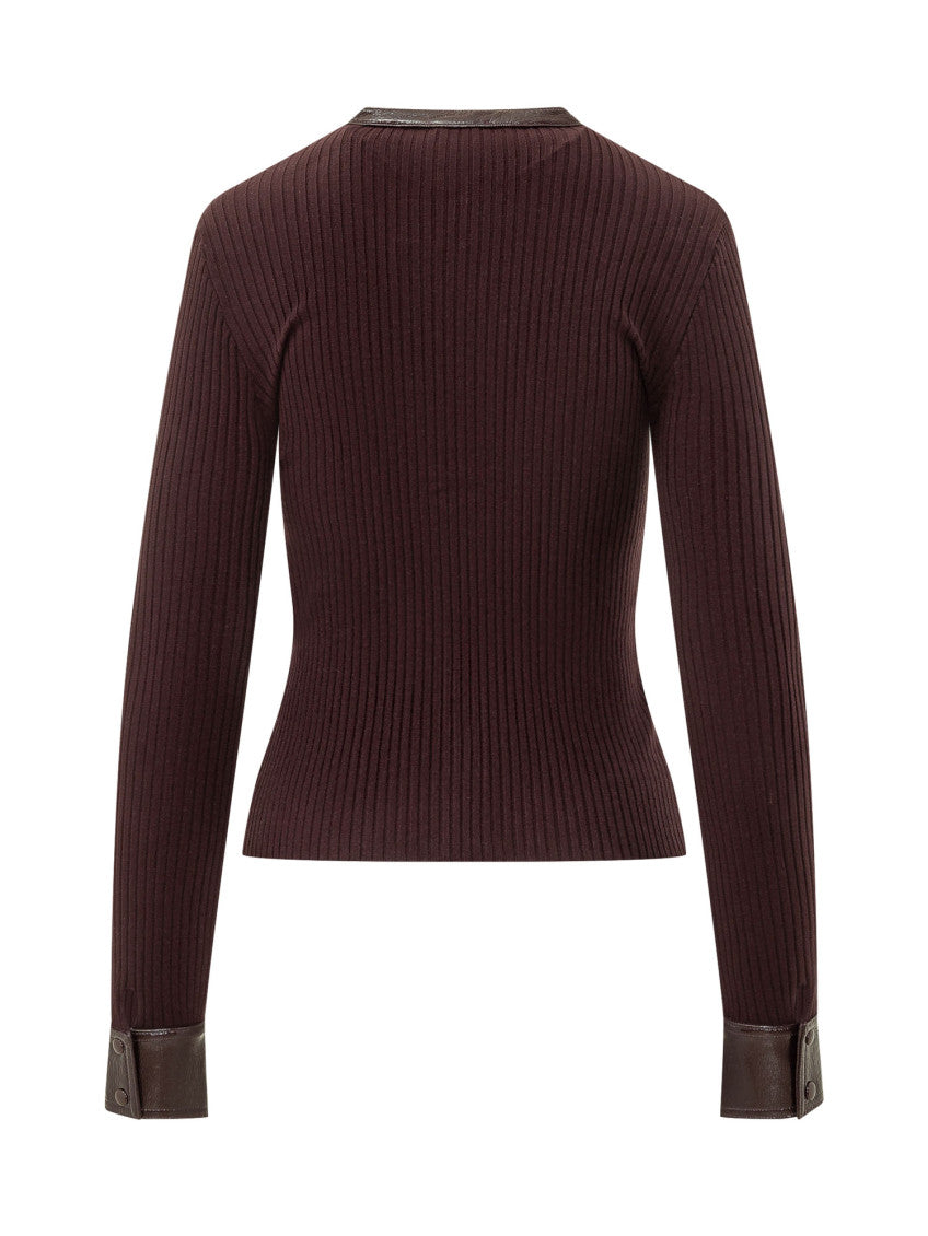 Maroon Crew Neck Cardigan 2
