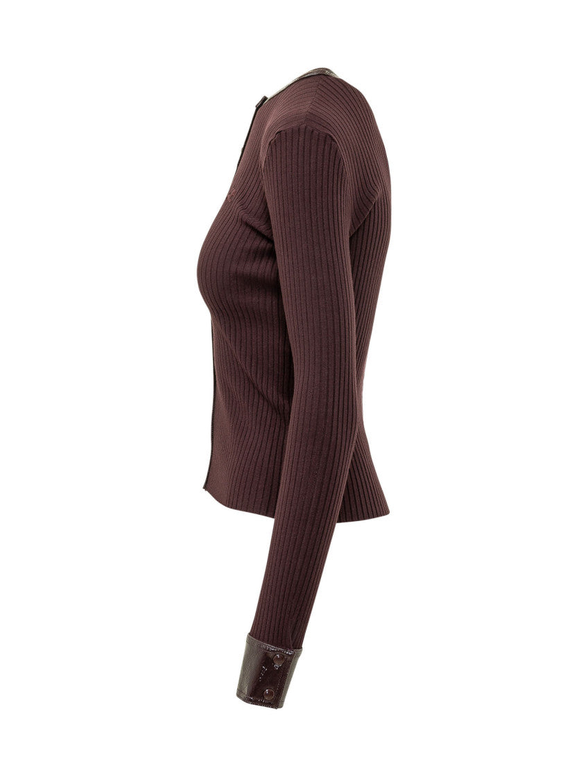 Maroon Crew Neck Cardigan 3
