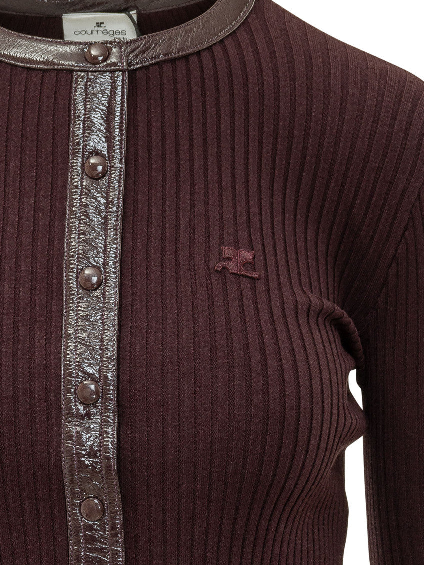 Maroon Crew Neck Cardigan 4
