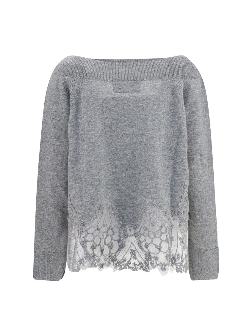 Grey Boat Neck Sweater 2