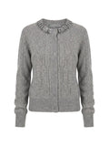Grey Round Neck Cardigan 1