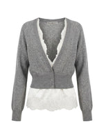 Grey V Neck Cardigan 1