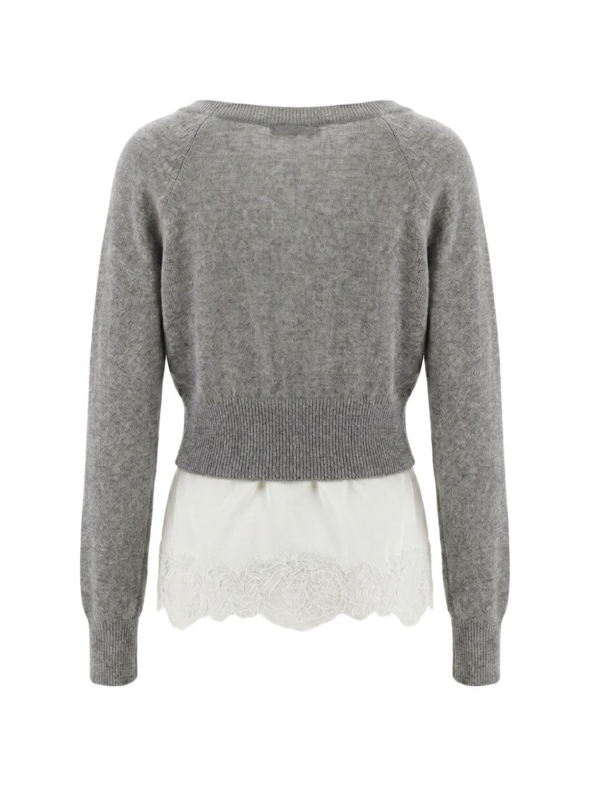 Grey V Neck Cardigan 2