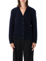 Dark Blue V Neck Cardigan 1