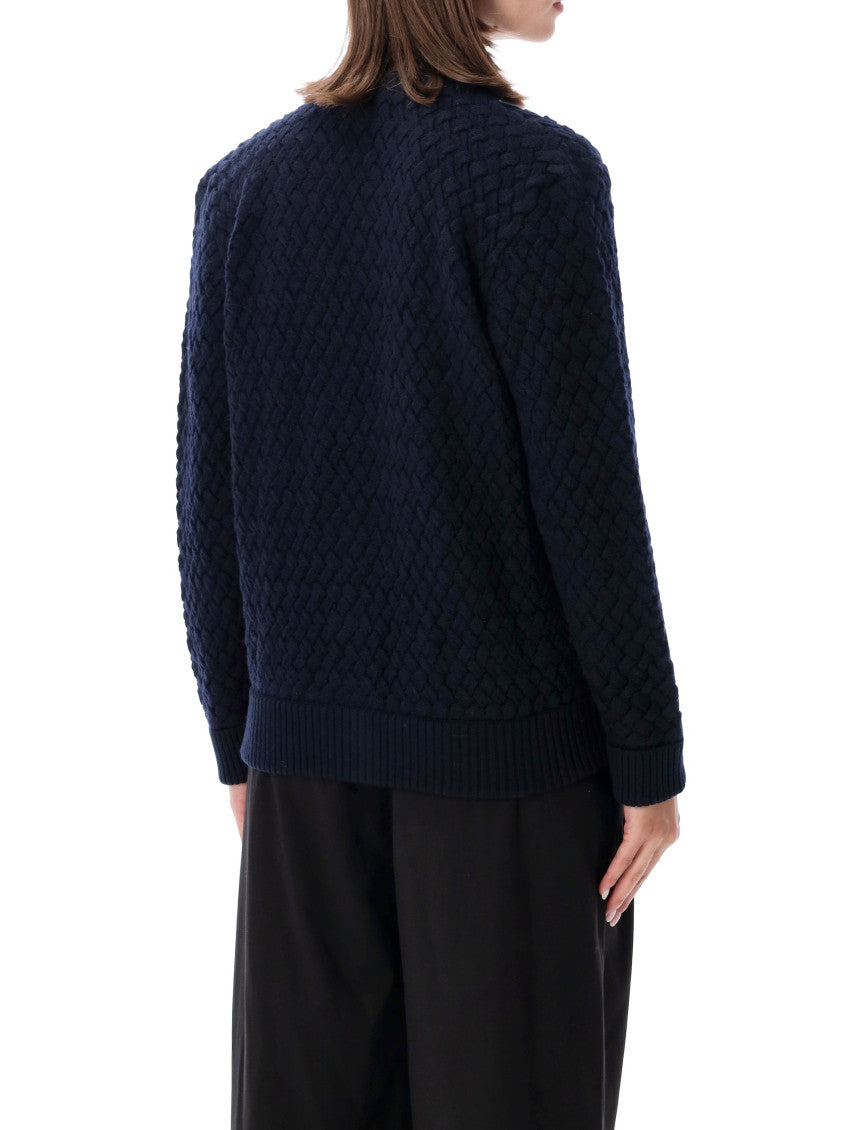 Dark Blue V Neck Cardigan 2