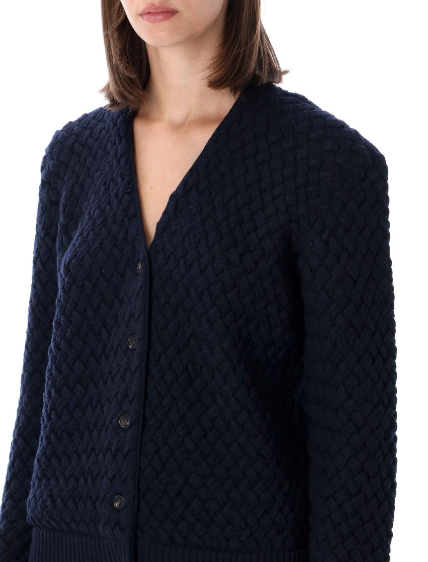 Dark Blue V Neck Cardigan 3