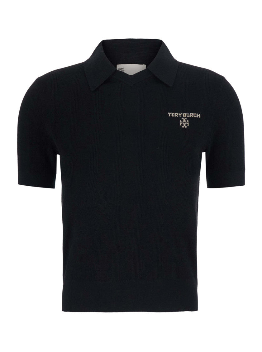Black Shirt Collar Sweater 1