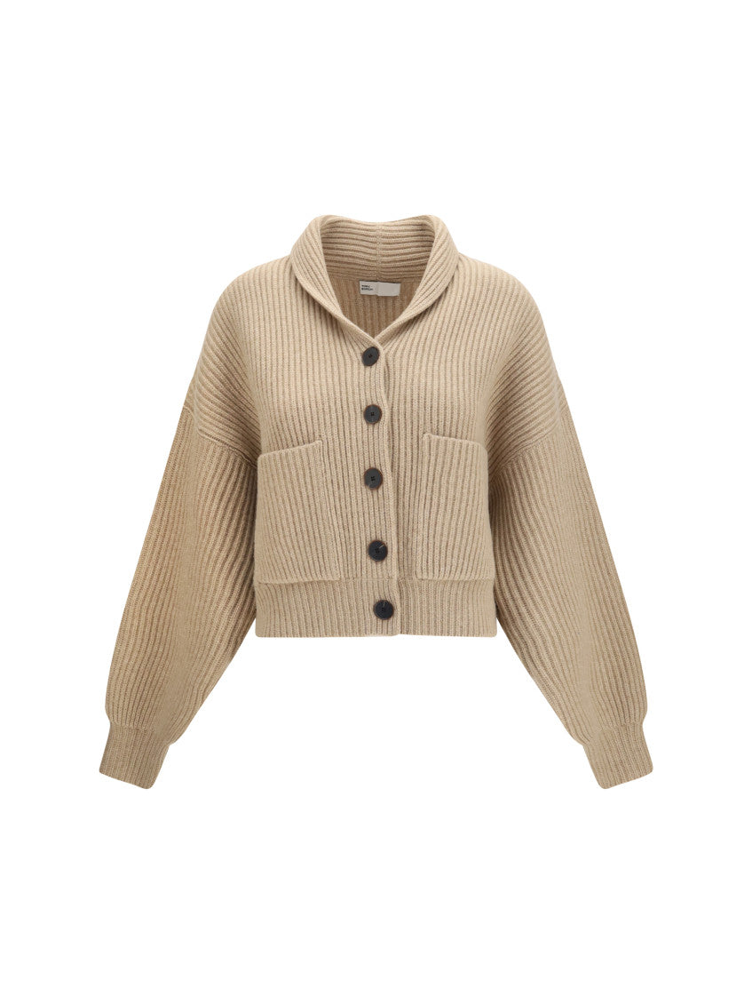 Beige Shawl Neck Cardigan 1
