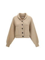 Beige Shawl Neck Cardigan 1
