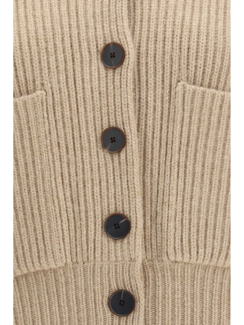 Beige Shawl Neck Cardigan 3