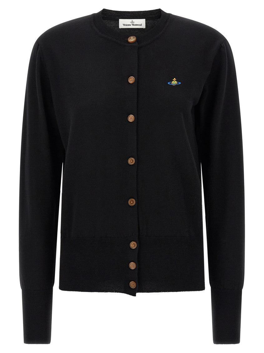 Black Crew Neck Cardigan 1
