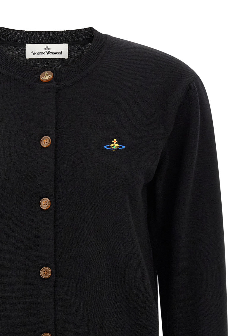 Black Crew Neck Cardigan 3