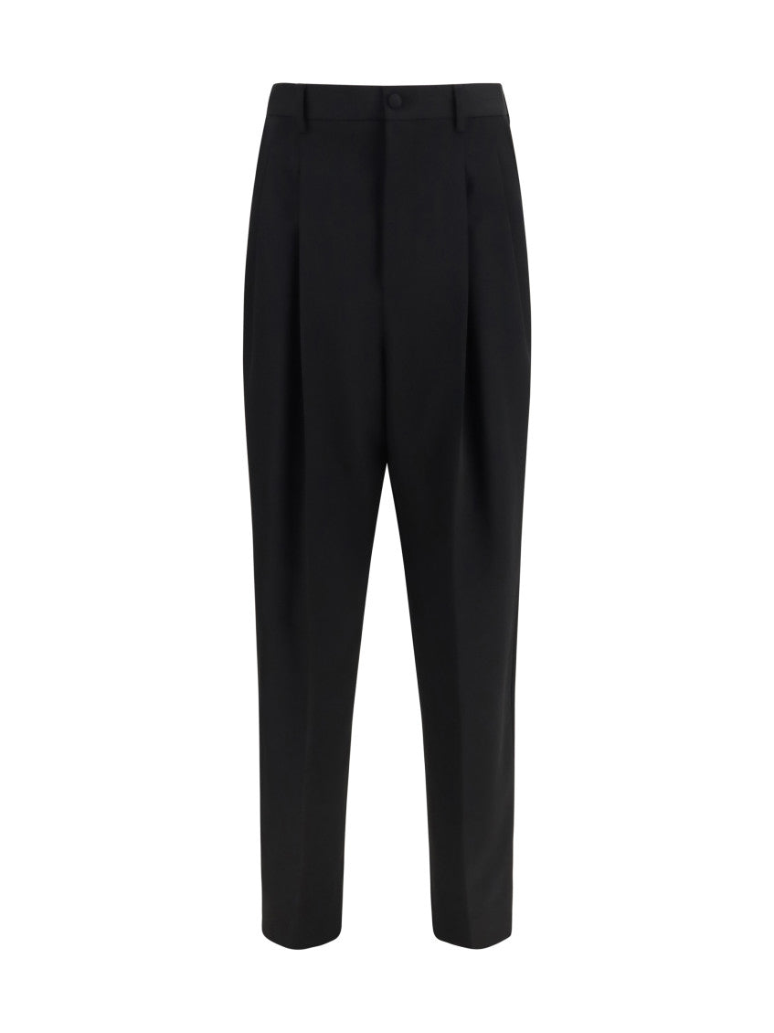 Black Tailored Pleated Trousers 1