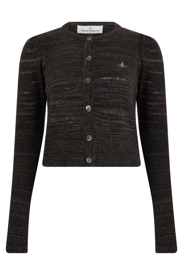 Brown Crew Neck Cardigan 1