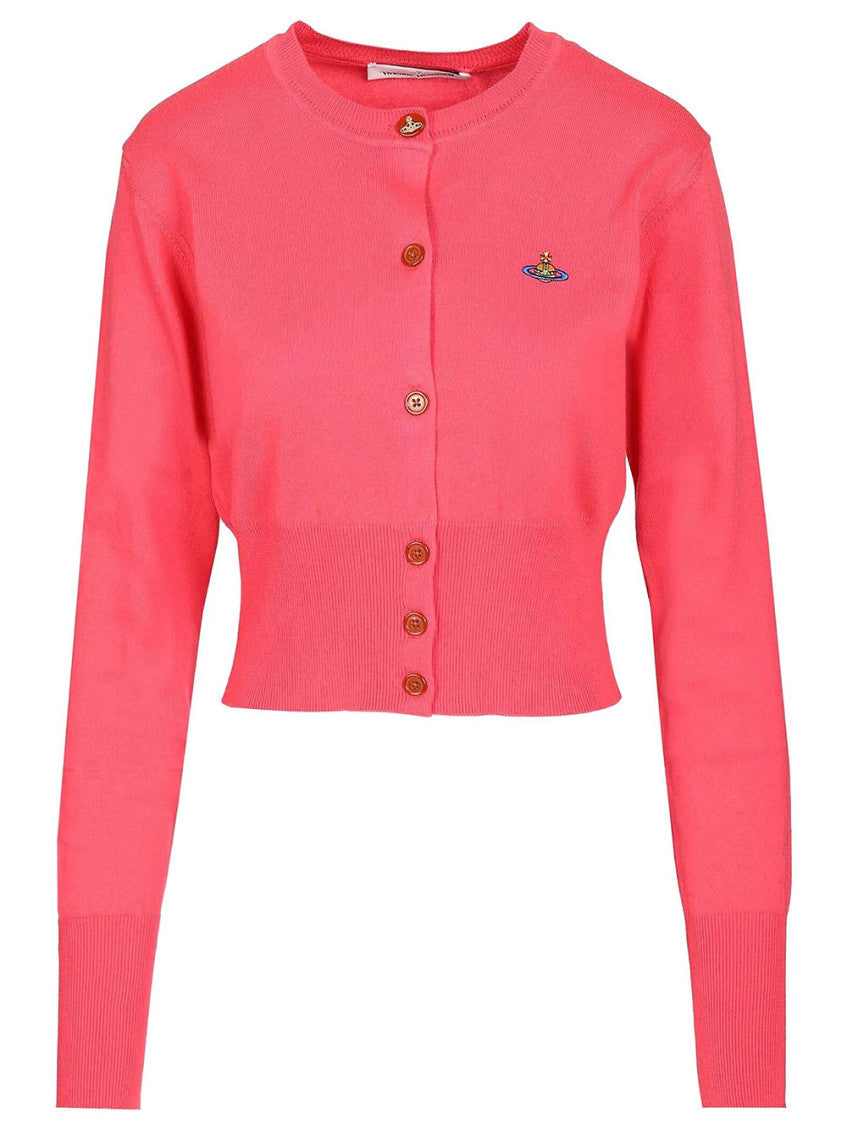 Pink Round Neck Cardigan 1