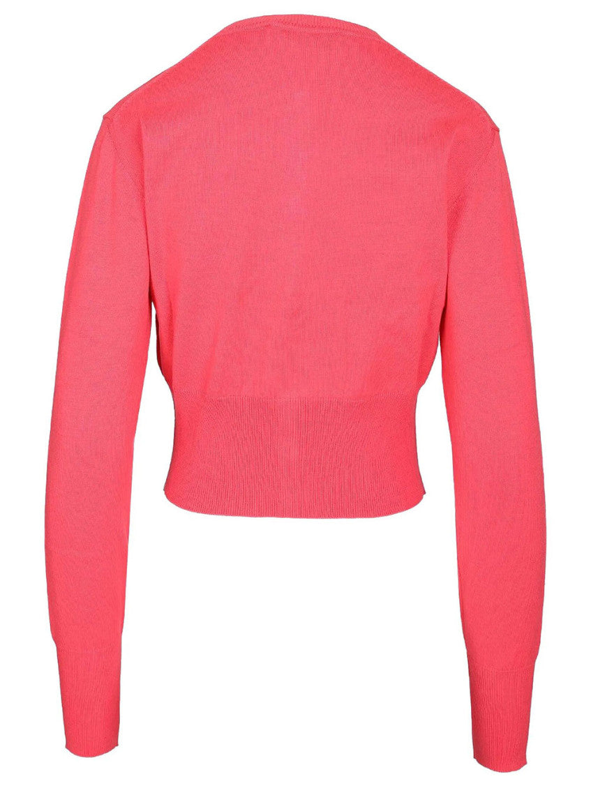 Pink Round Neck Cardigan 2