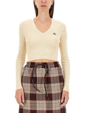 Beige V Neck Sweater 1