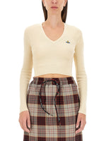 Beige V Neck Sweater 1