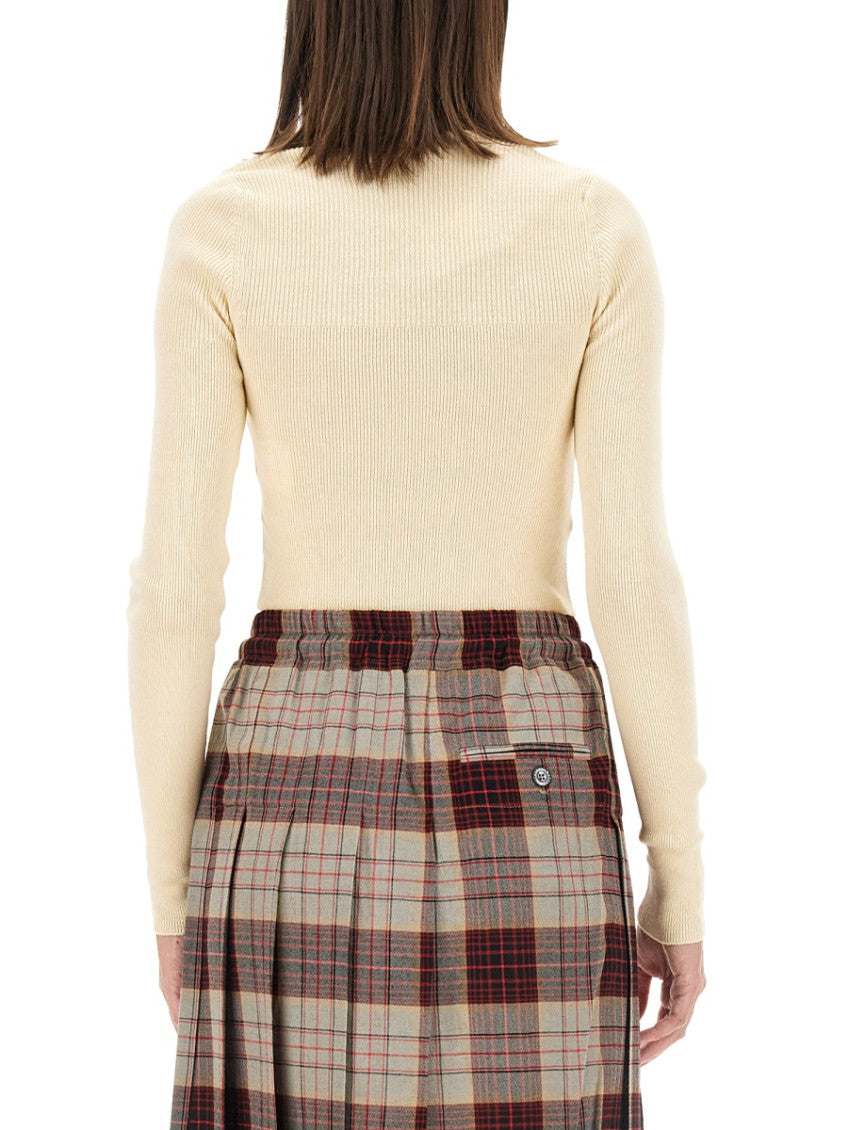 Beige V Neck Sweater 3