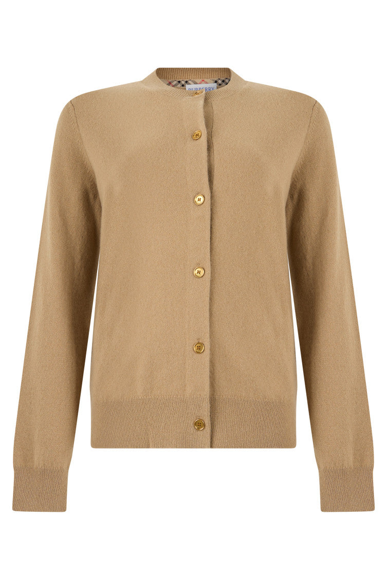 Beige Crew Neck Cardigan 1