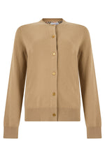 Beige Crew Neck Cardigan 1
