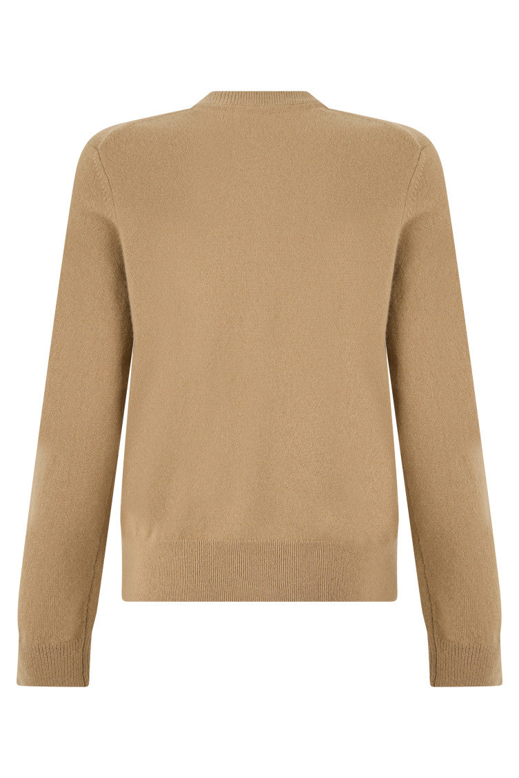 Beige Crew Neck Cardigan 2