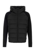 Black Quilted Zip-Up Hoodie 1