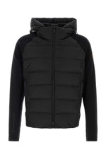 Black Quilted Zip-Up Hoodie 1