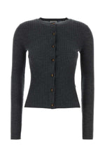 Dark Grey Crew Neck Cardigan 1