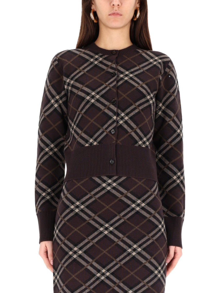Brown Crew Neck Cardigan 1