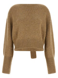Beige Boat Neck Sweater 1