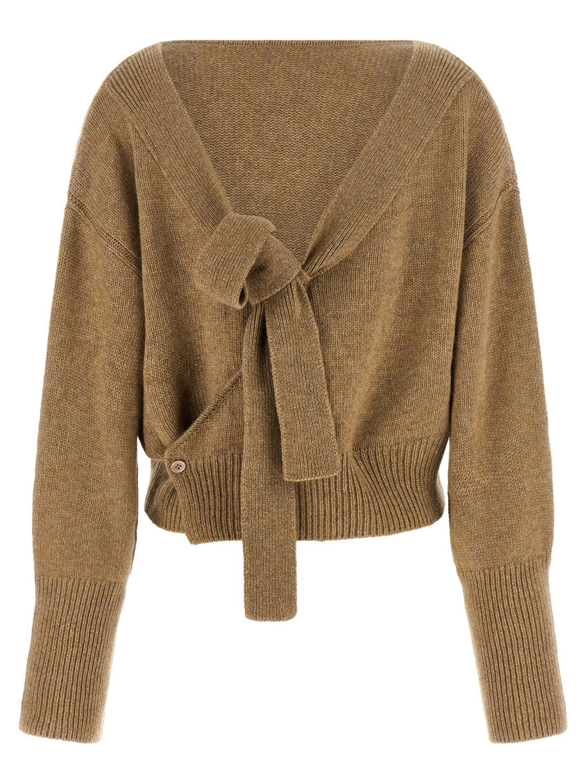 Beige Boat Neck Sweater 2