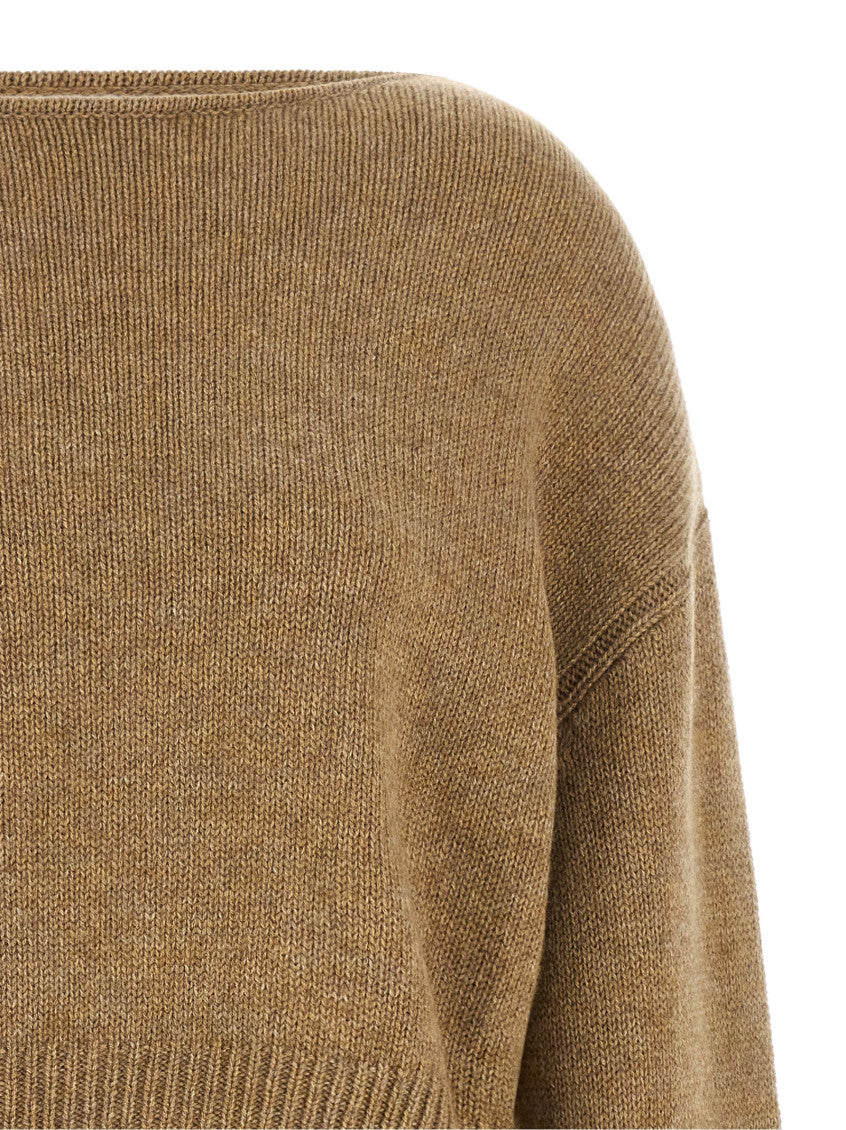 Beige Boat Neck Sweater 3