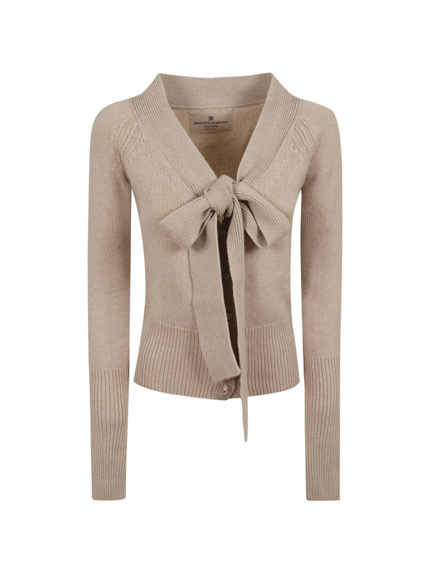 Beige V Neck Cardigan 1