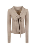 Beige V Neck Cardigan 1