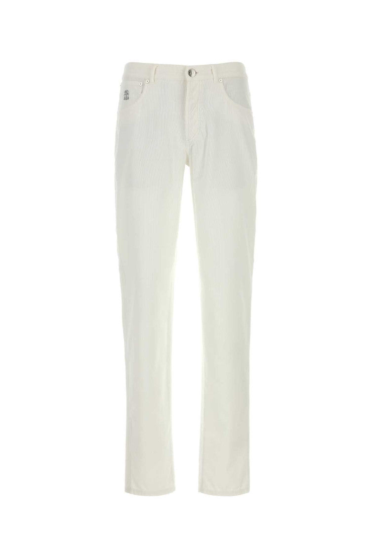 White Mid Rise Jeans 1